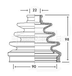 BORG & BECK gofruotoji membrana, kardaninis velenas BCB2276